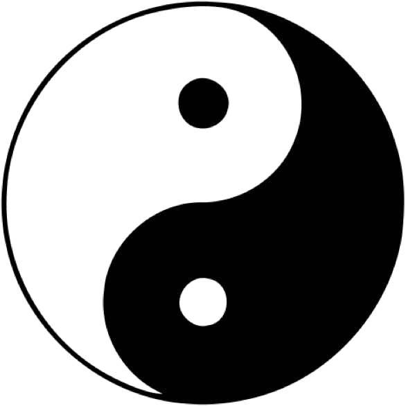 an image of the black and white yin yang symbol.