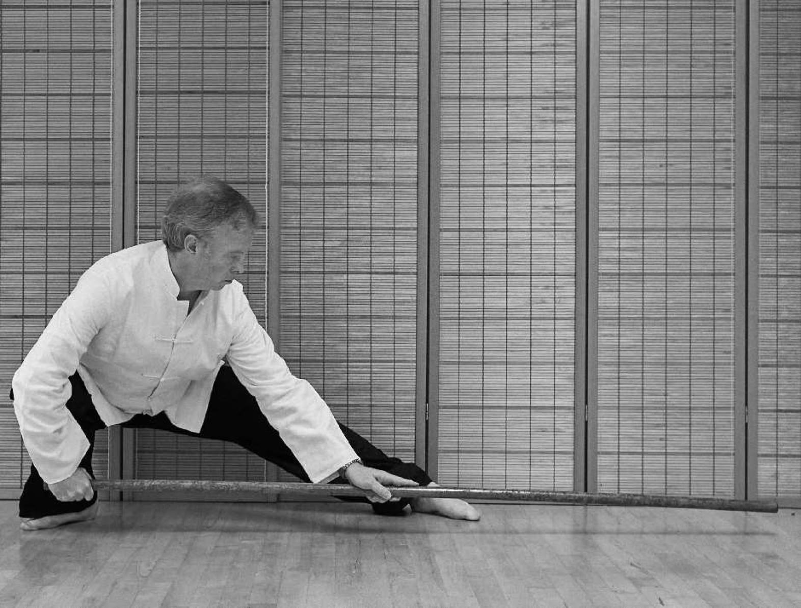 Stephen Forde holding a spear,TaJiQuan, TaiJi, XingYi, Hsing I, Kung Fu spear, sword, self defence